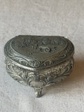 Vintage Ornate Footed Heart Trinket Box