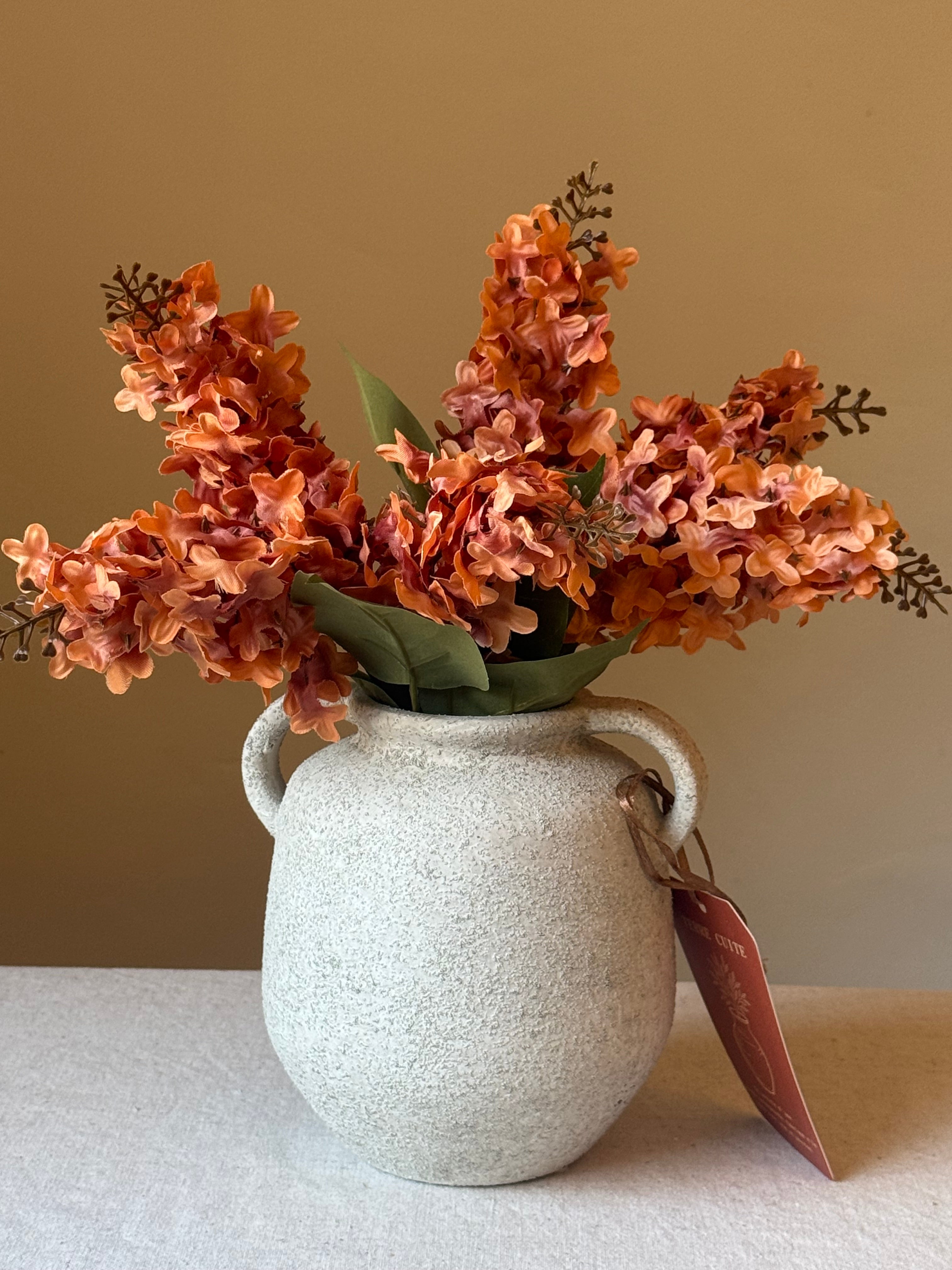 Luxury Burnt Orange Faux Lilac Stem