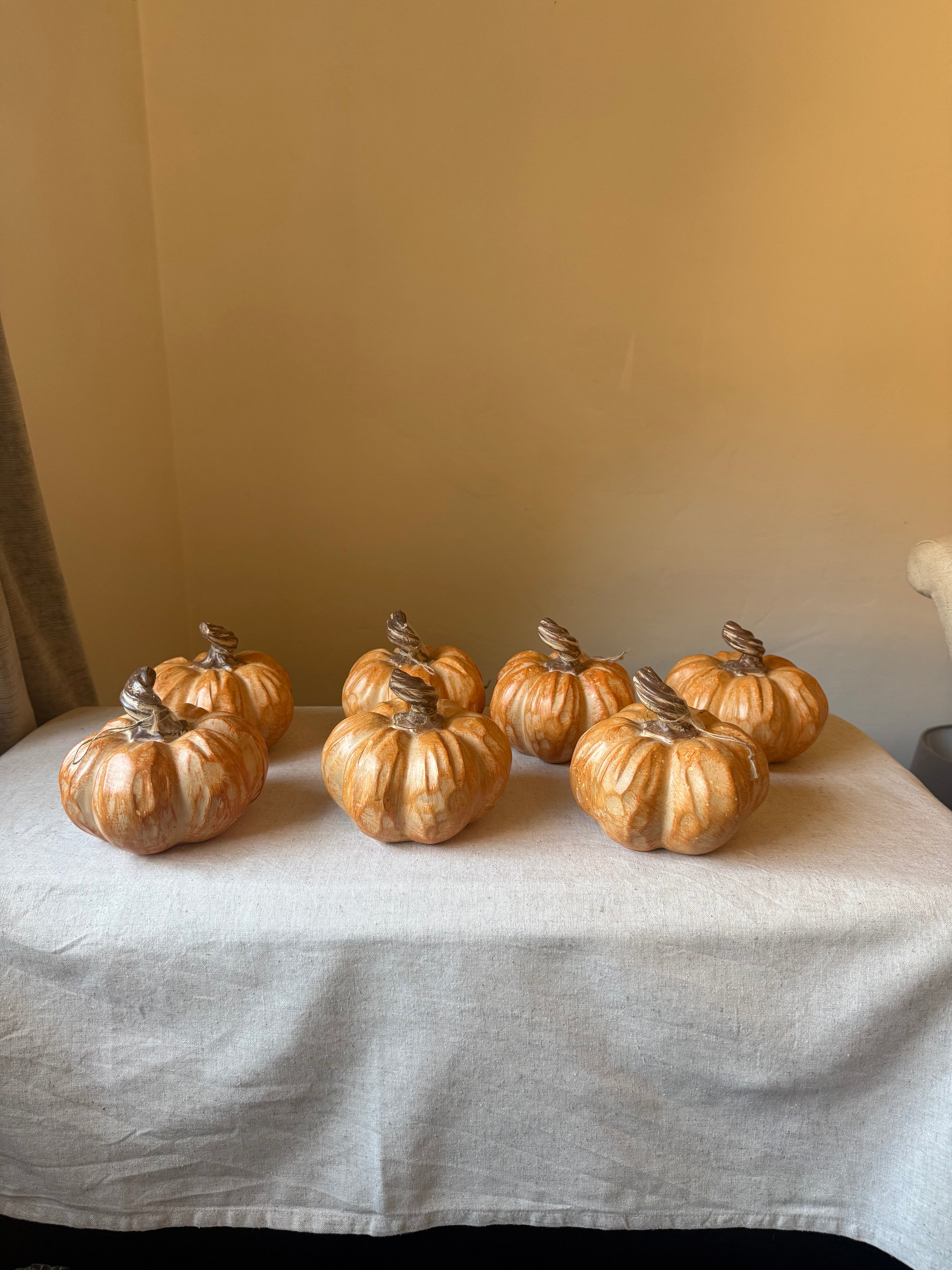 Rustic Hand-Carved Wooden Pumpkin