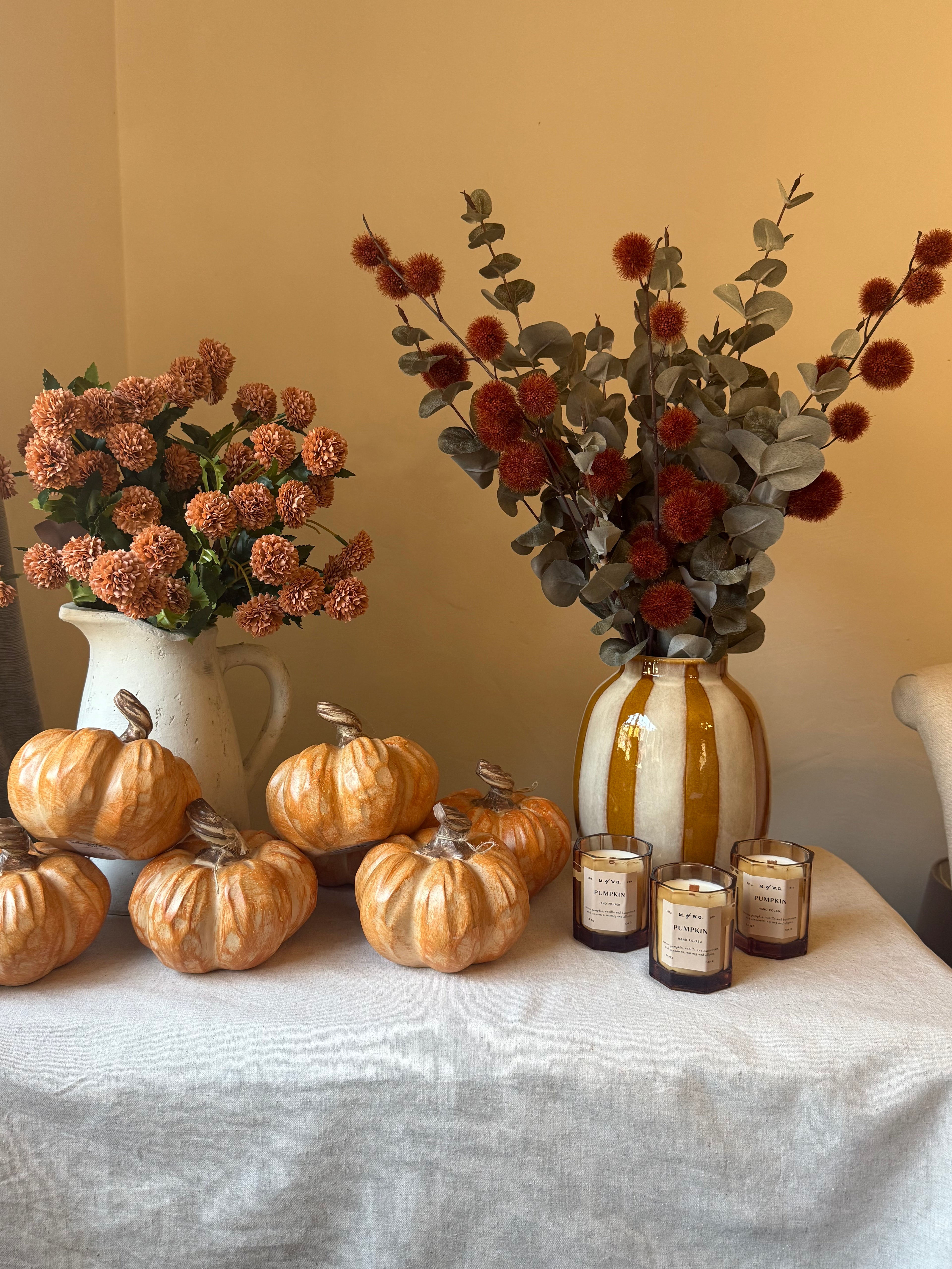 Rustic Hand-Carved Wooden Pumpkin
