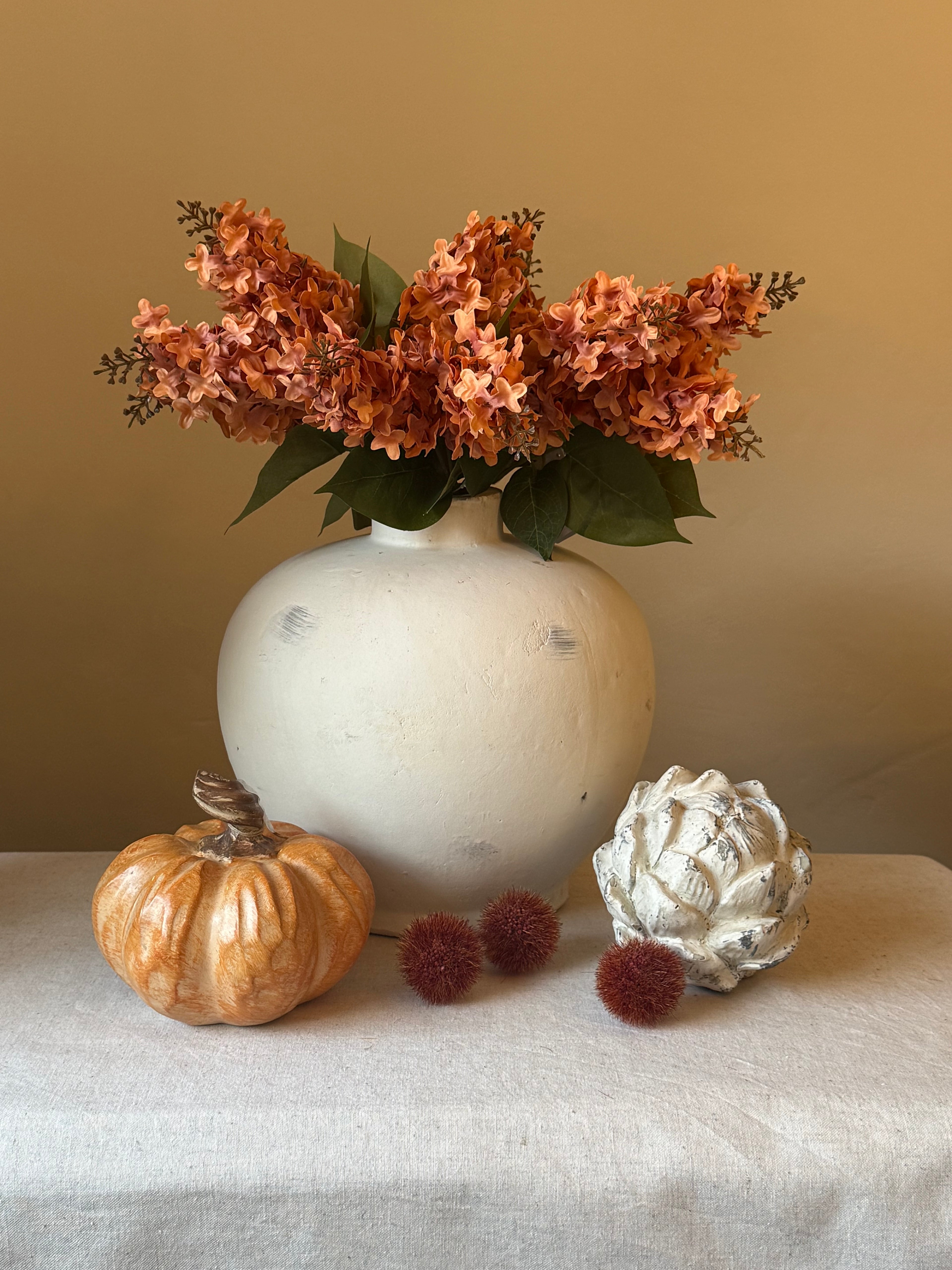 Luxury Burnt Orange Faux Lilac Stem