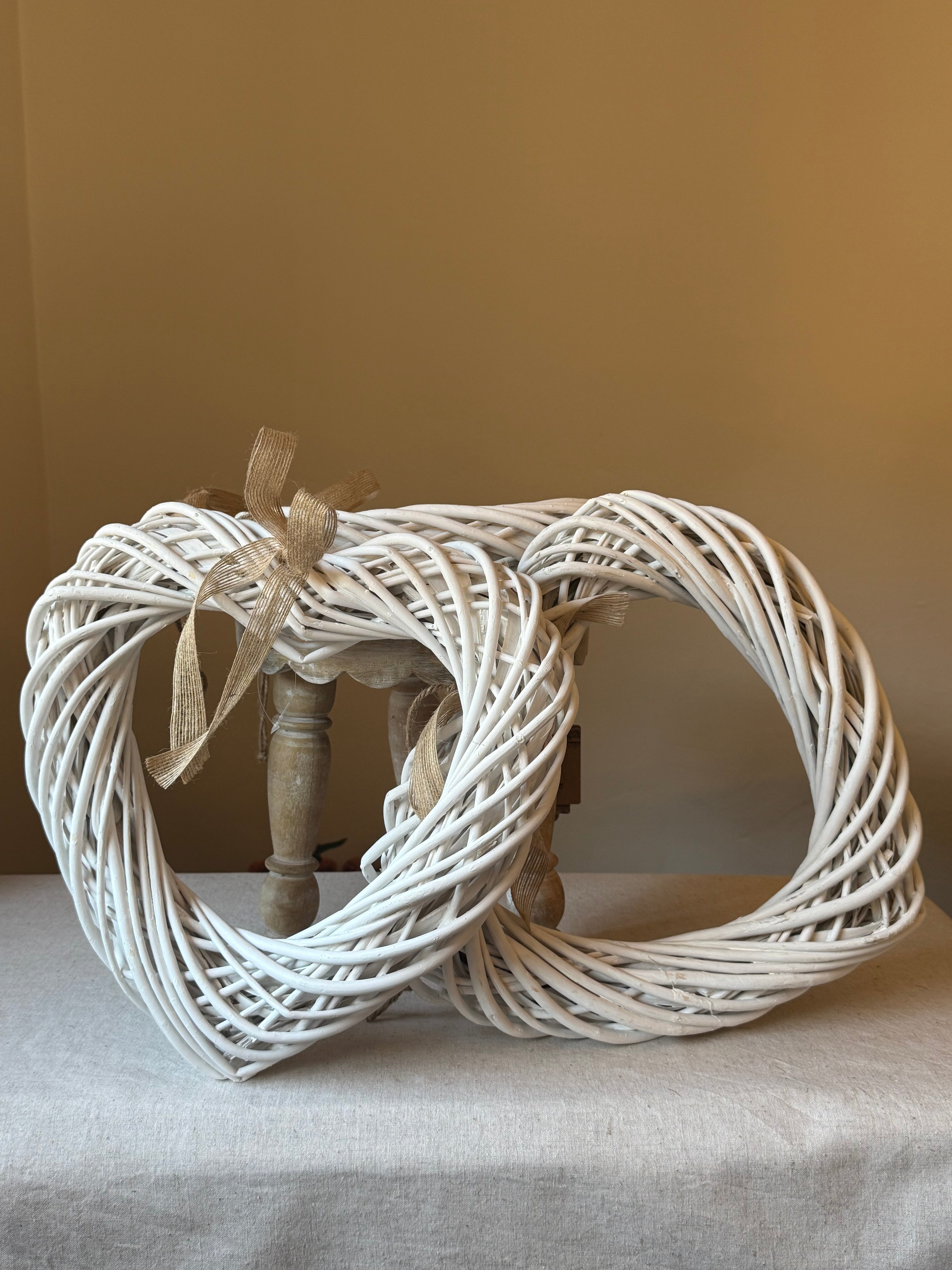 White Wicker Heart Decoration