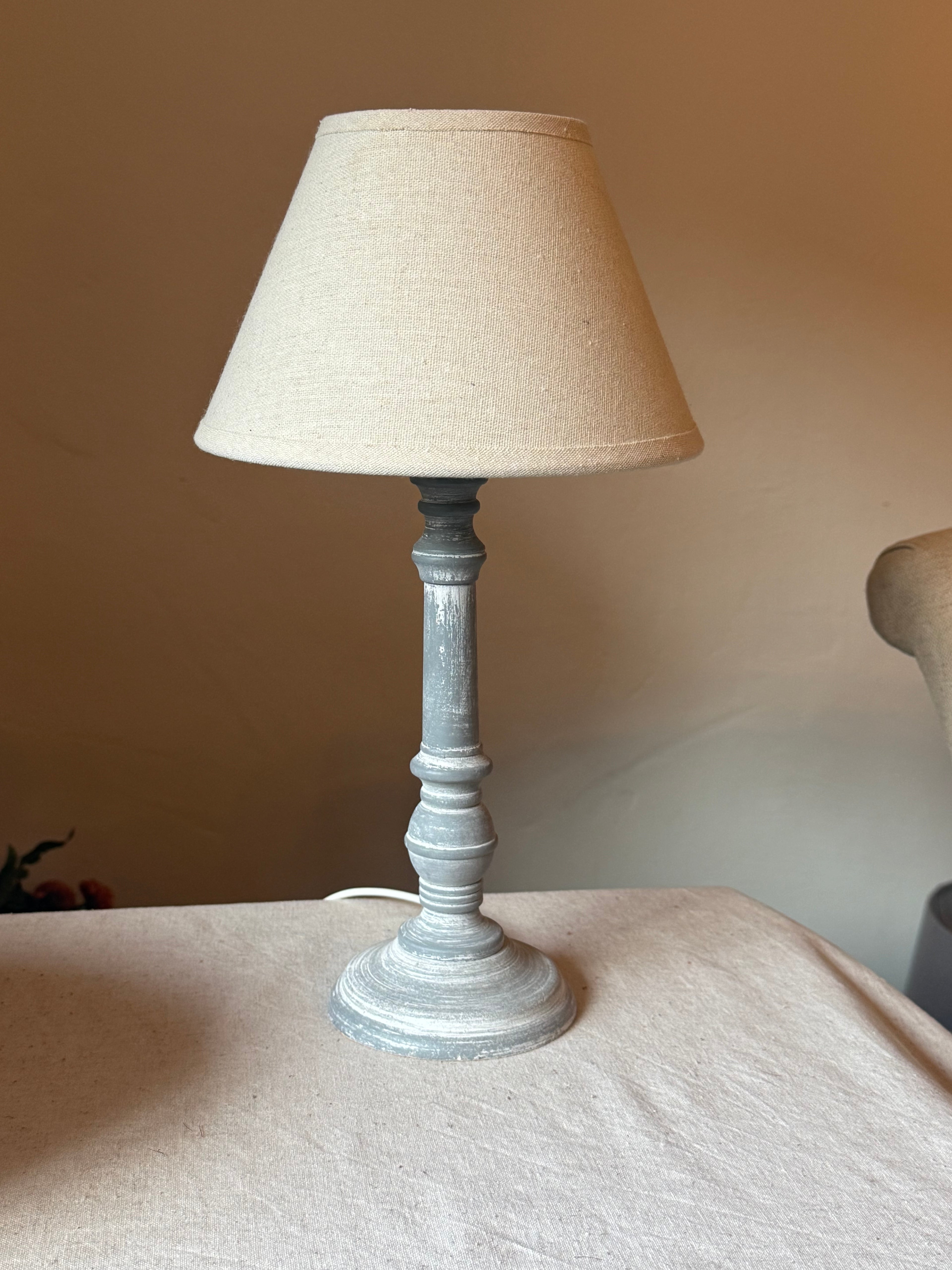 Natural Washed Wood Table Lamp
