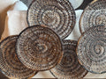 Set of 6 Handwoven Wicker Wall Display Plates