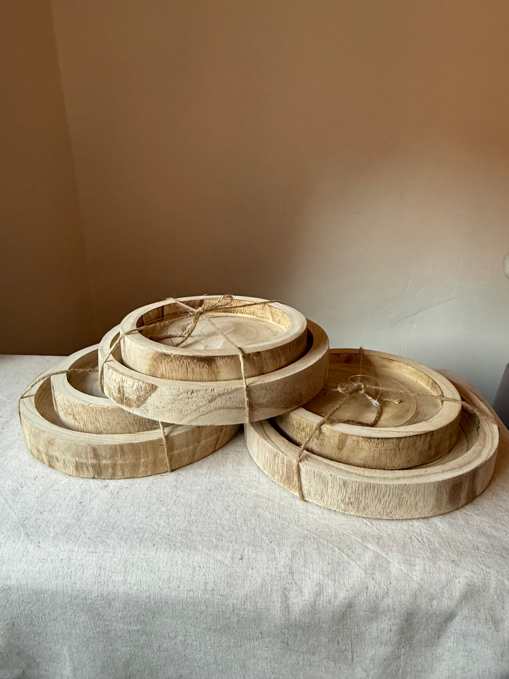 Natural Wooden Nesting Display Trays – Set of 2