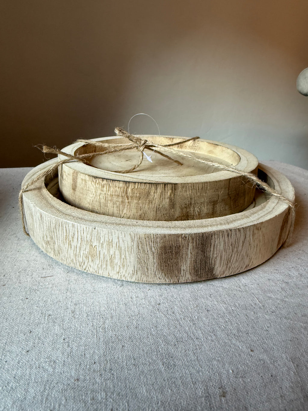 Natural Wooden Nesting Display Trays – Set of 2