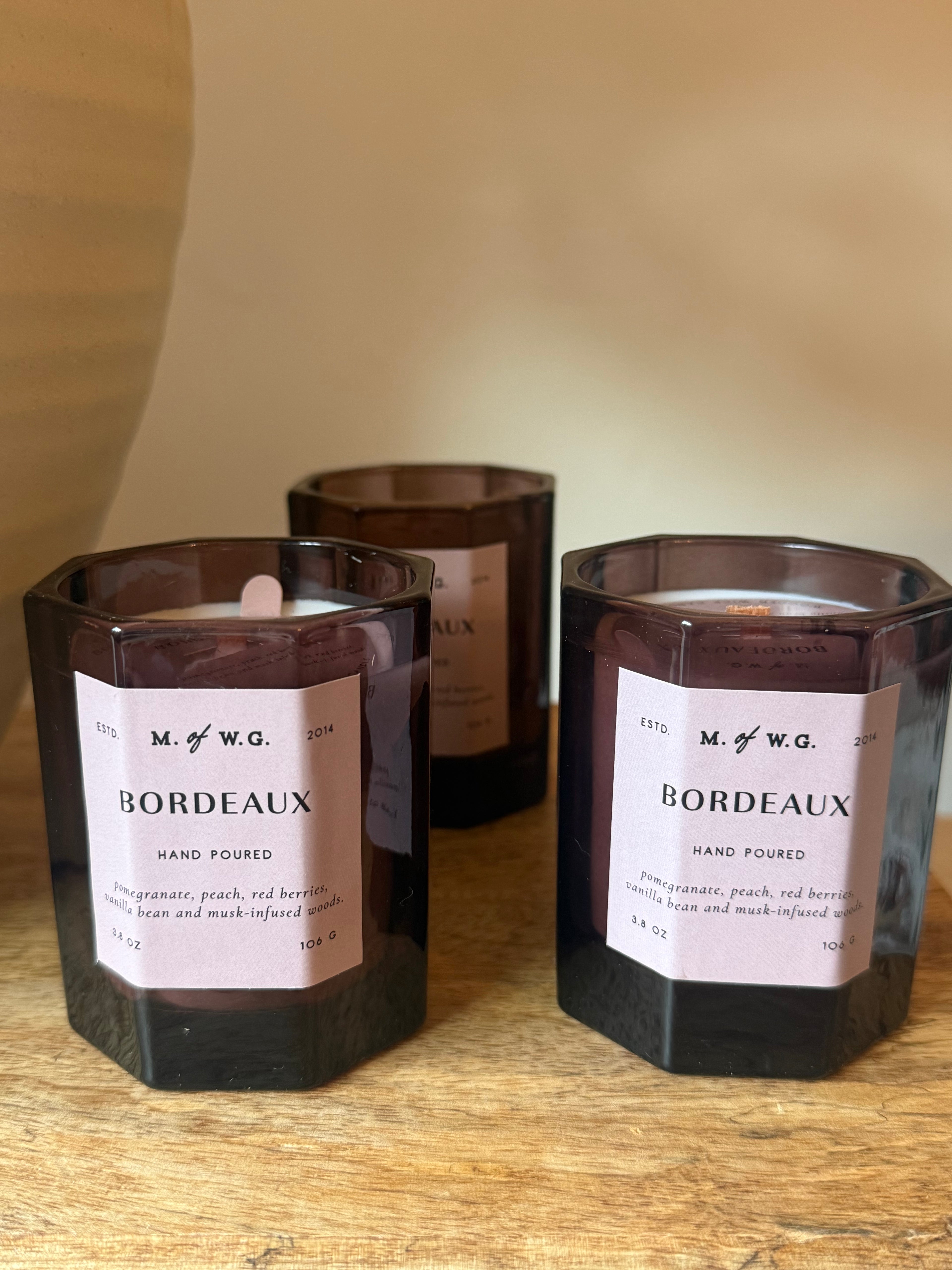 Bordeaux Hand-Poured Scented Candle