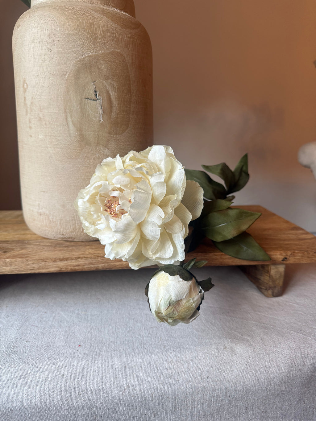 Luxury Ivory Faux Peony Stem