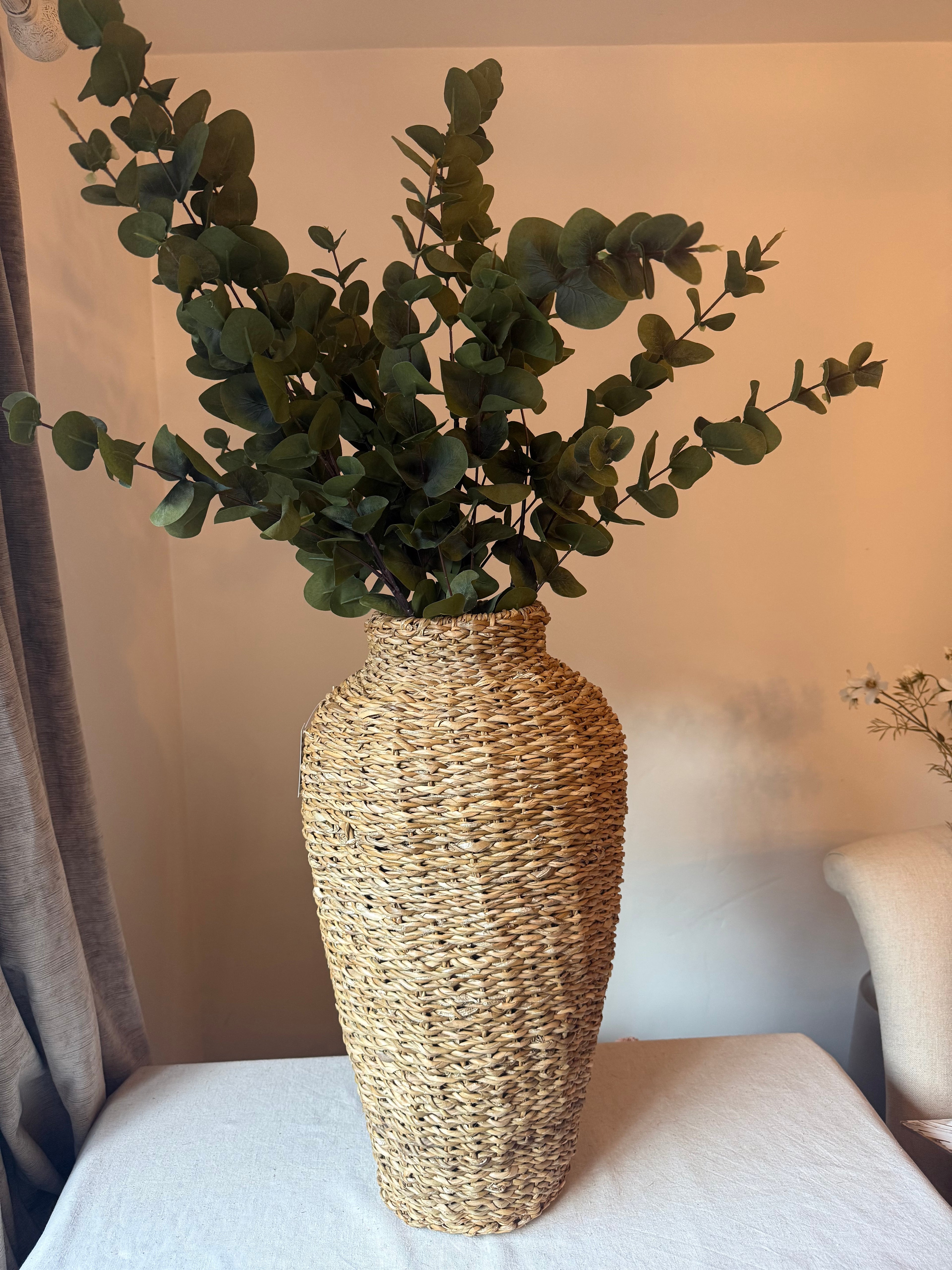 Large Natural Woven Floor Vase