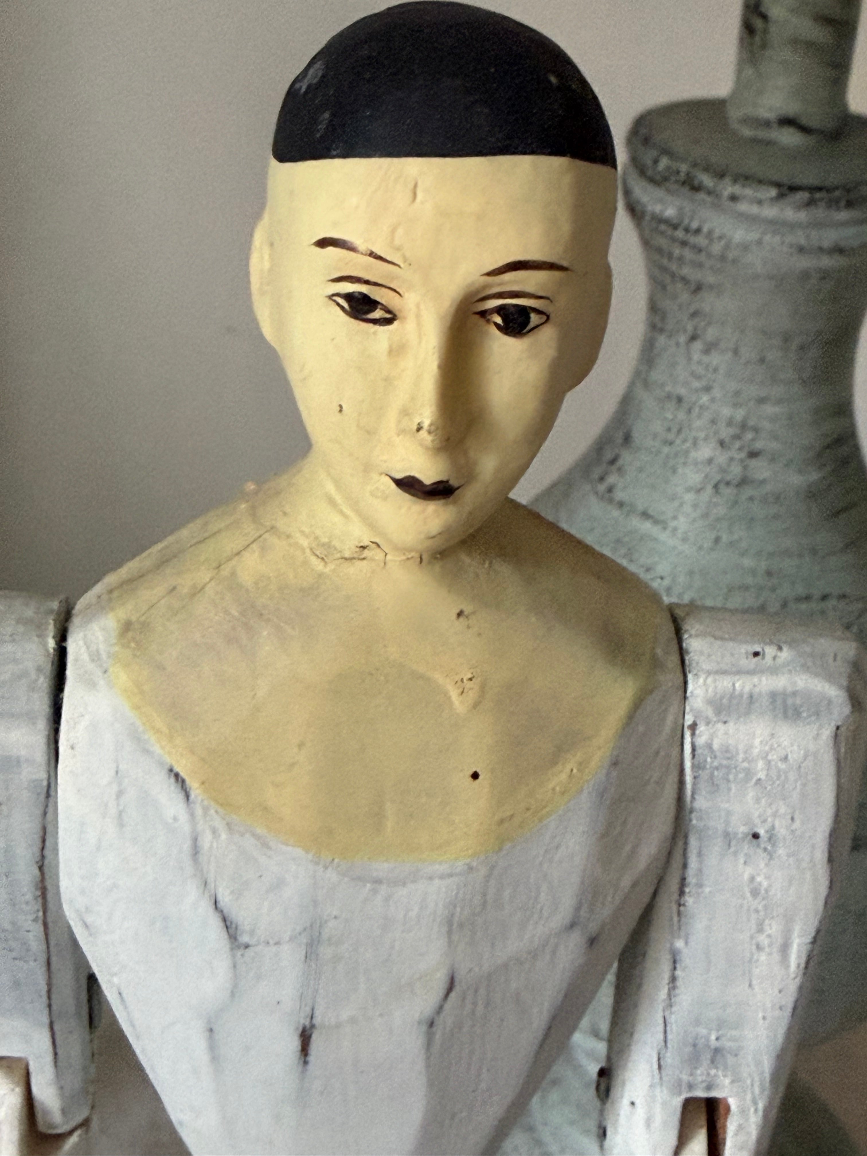 French Sourced Santos Style wooden Figure | Collectors | Cabinet
