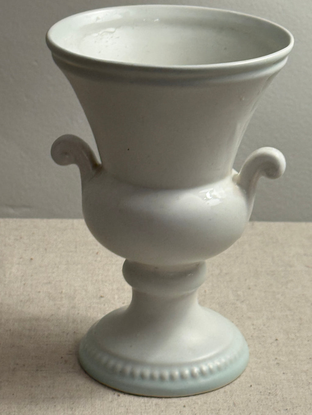 Vintage Devonshire Pottery White Ceramic Urn Vase