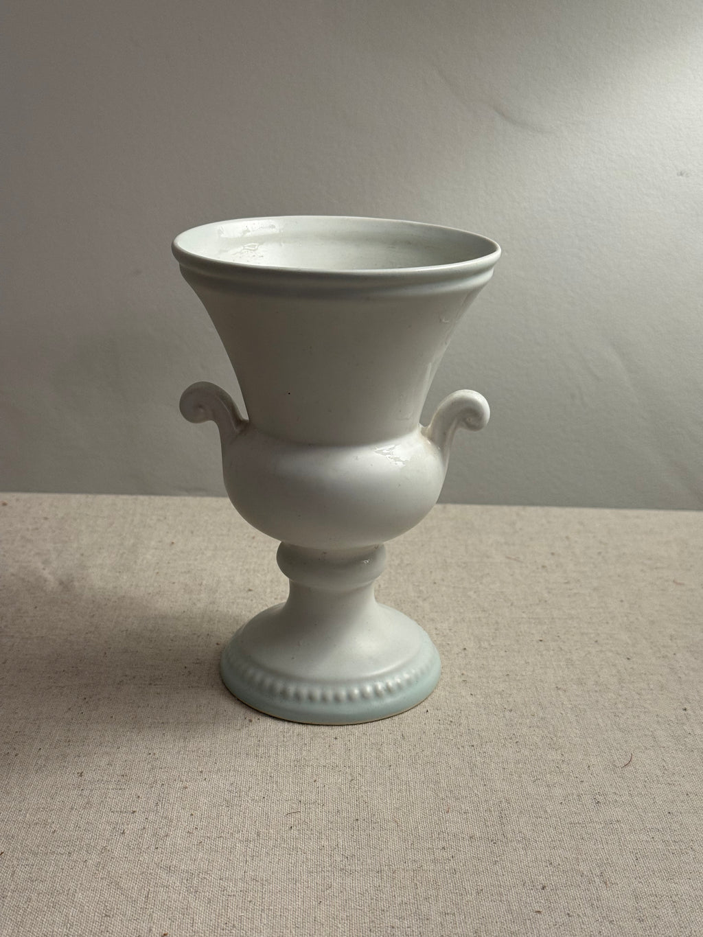 Vintage Devonshire Pottery White Ceramic Urn Vase