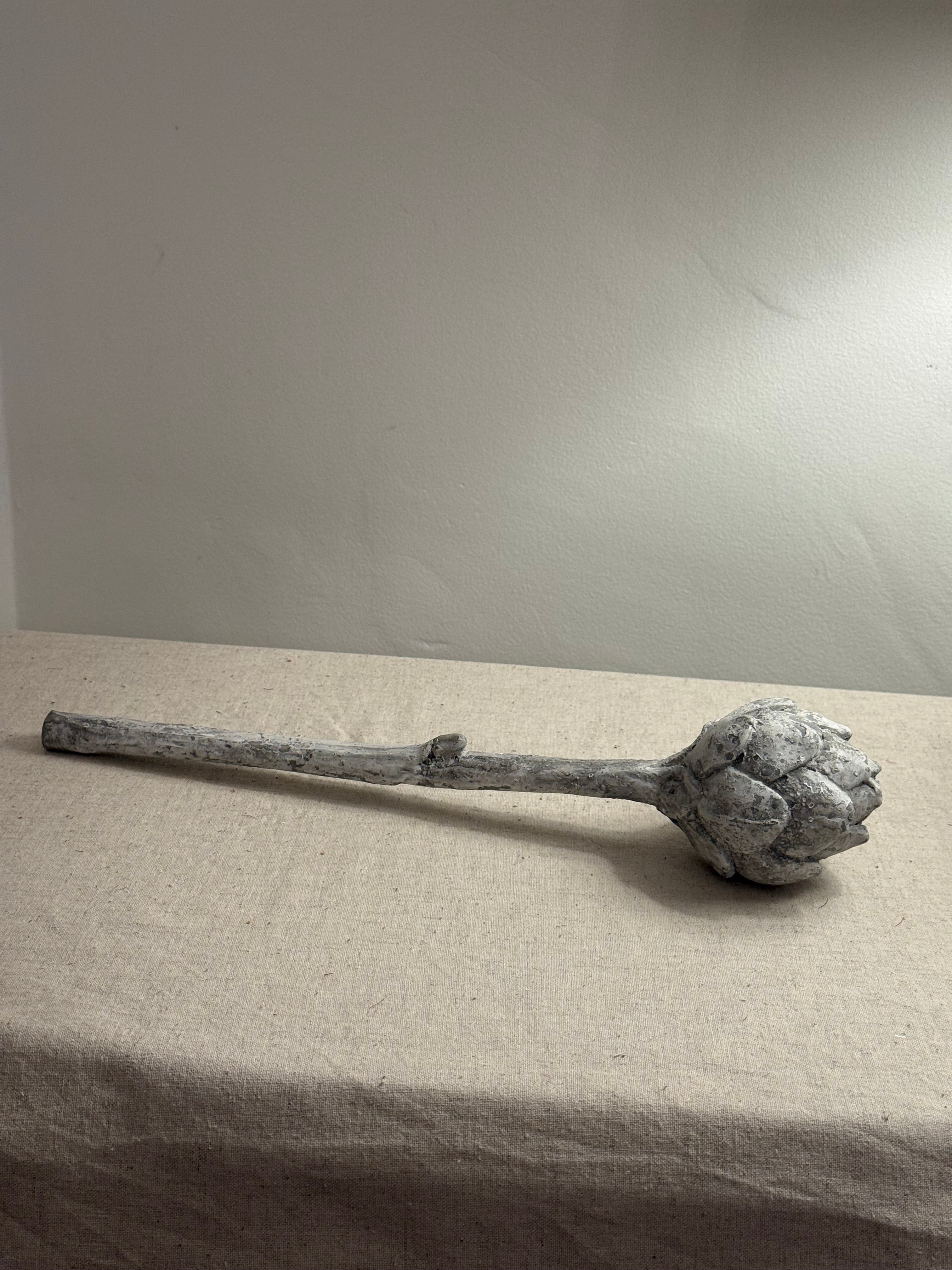 Large Decorative Distressed Artichoke Stem