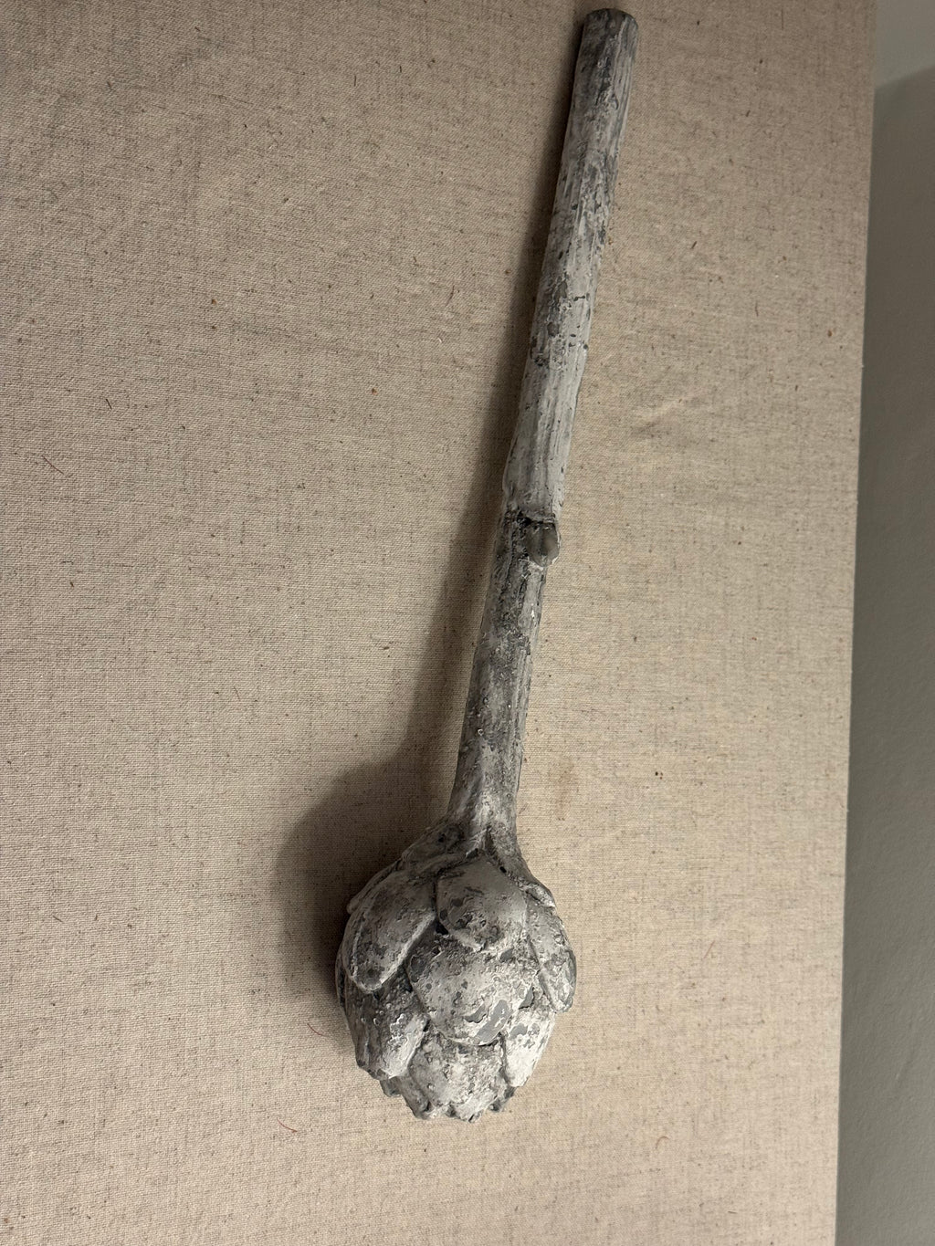 Large Decorative Distressed Artichoke Stem