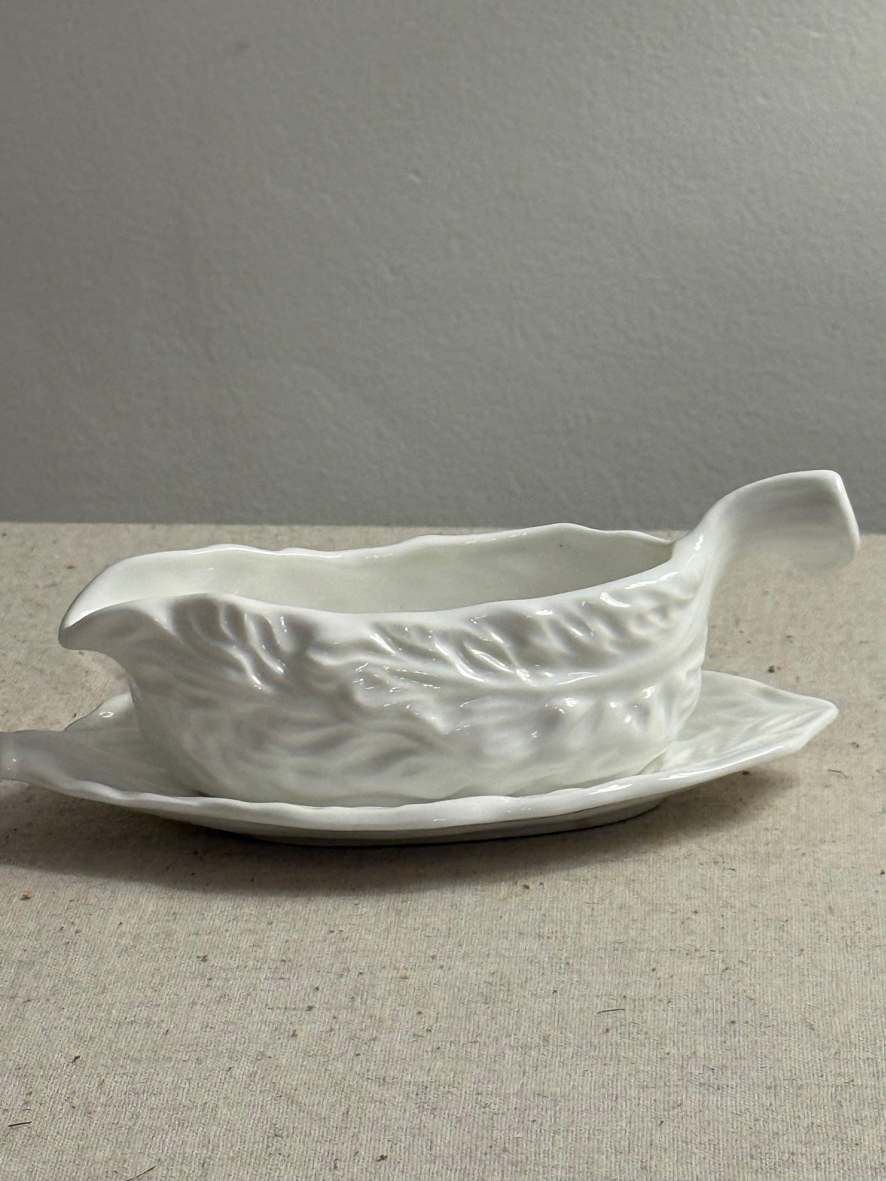 Vintage ICTC Fine Bone China Single-Serve Gravy Boat & Stand