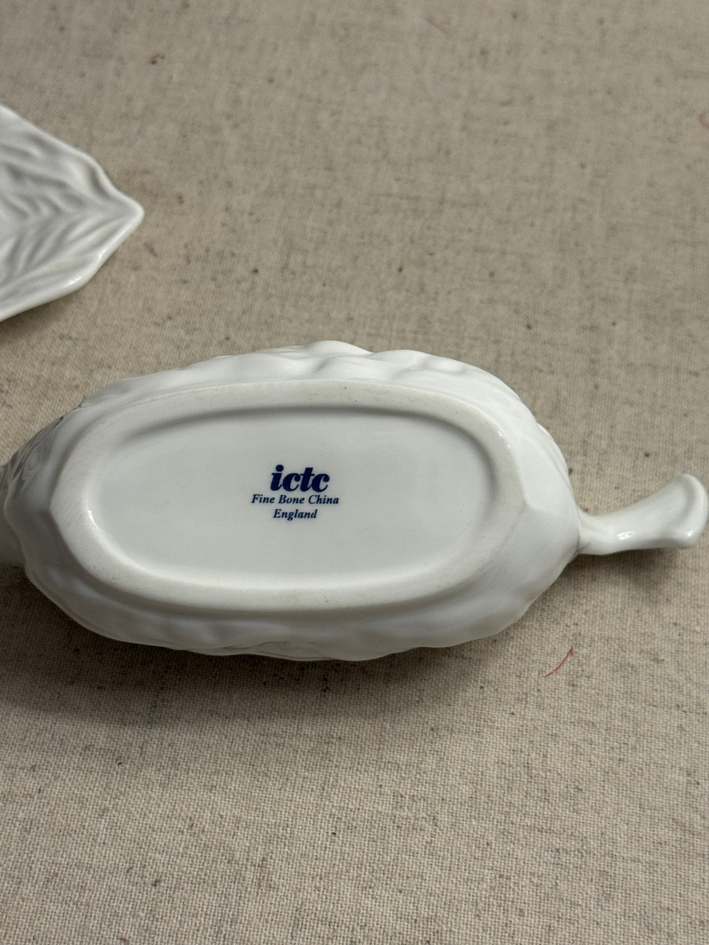 Vintage ICTC Fine Bone China Single-Serve Gravy Boat & Stand