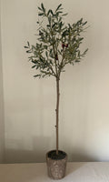 Faux Olive Tree in Rustic Terracotta-Effect Pot