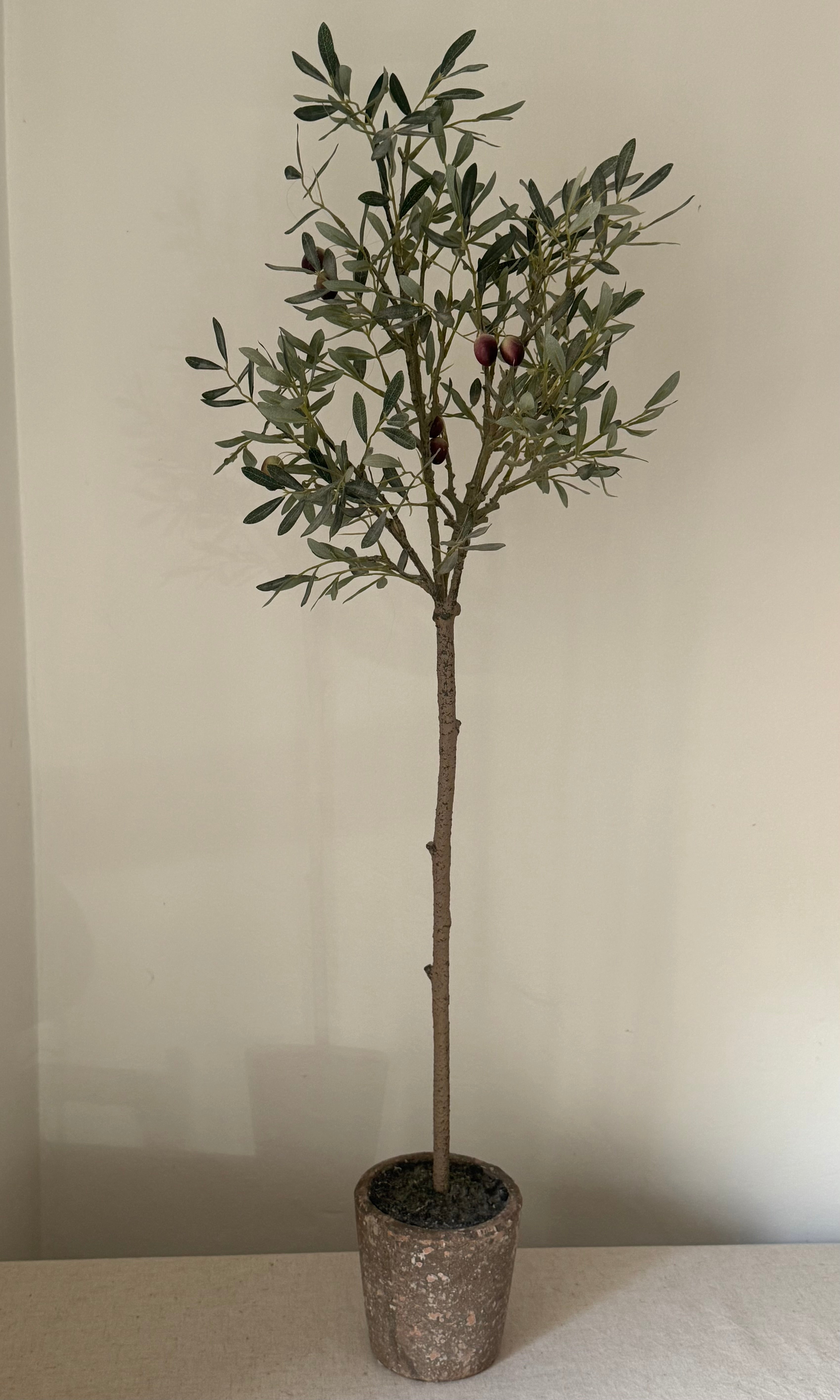 Faux Olive Tree in Rustic Terracotta-Effect Pot